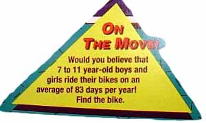 Would you believe that 7 to 11 year-old boys and girls ride their bikes on an average of 83 days per year!