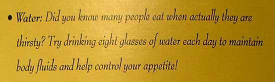 Water: Did you know many people eat when actually they are thirsty